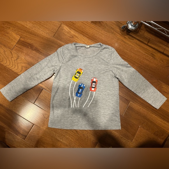 Gray Long Sleeve Shirt with Race Car Design - Picture 1 of 3